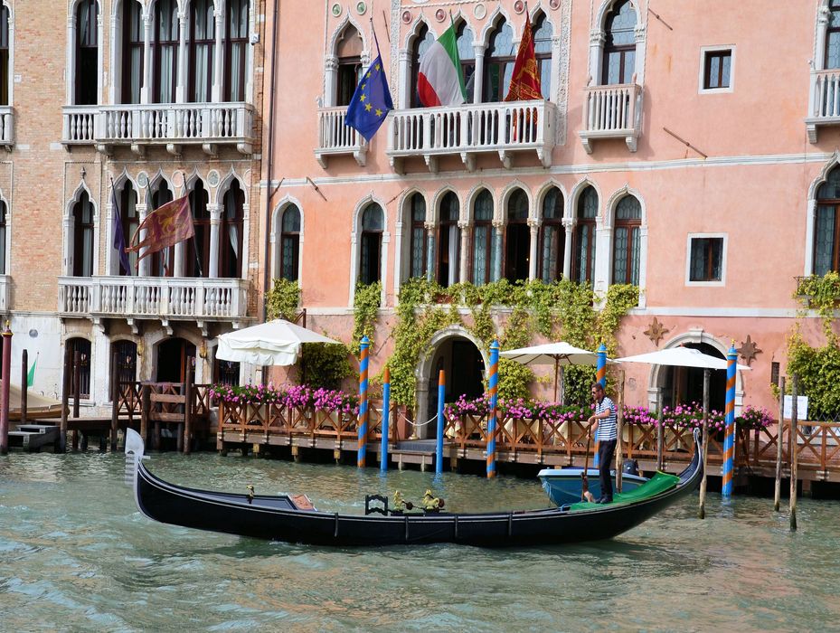 Gondola & Hotel on Venice Canal