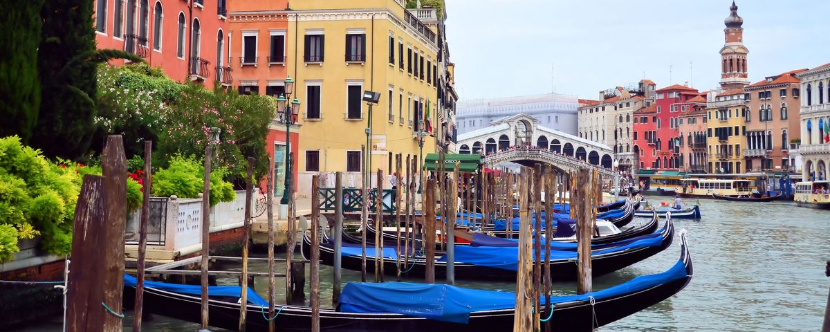 Gondolas and the Rialto Bridge