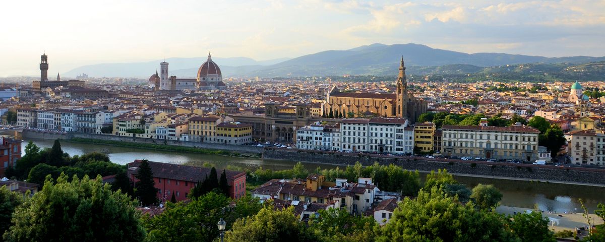 Sunset in Florence, Italy Pano