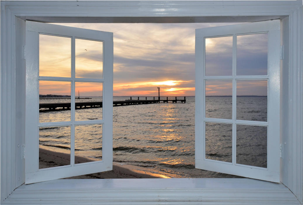 Window on the Bay at Sunset