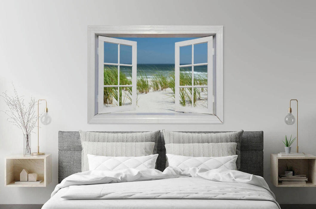 Window Blowing Beach Grass - Room Scene