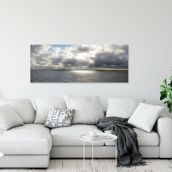 Sunlit Cloud Ocean Horizon room scene